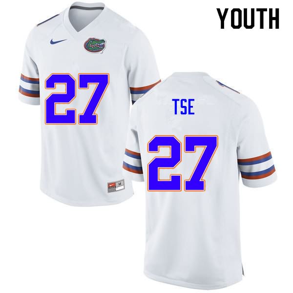 NCAA Florida Gators Joshua Tse Youth #27 Nike White Stitched Authentic College Football Jersey DWP4064SY